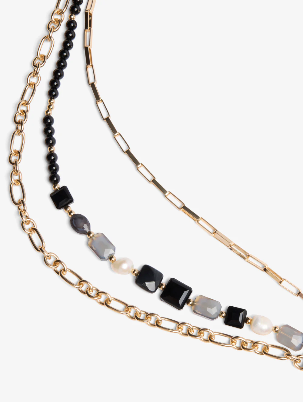 Black and Gold Beaded Necklace - Image 2