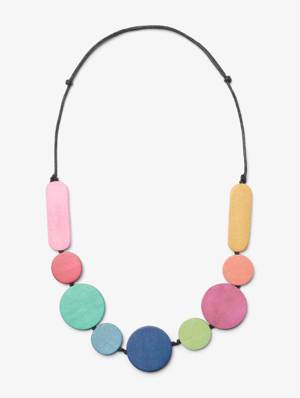 Coloured Bead Wood Necklace
