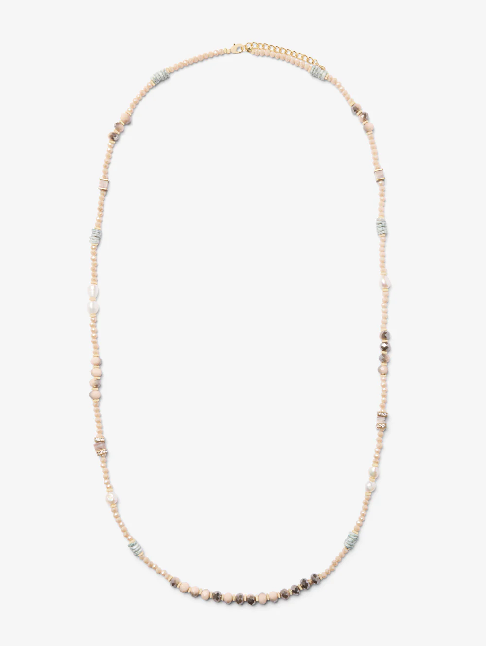 Neutral Bead And Pearl Necklace