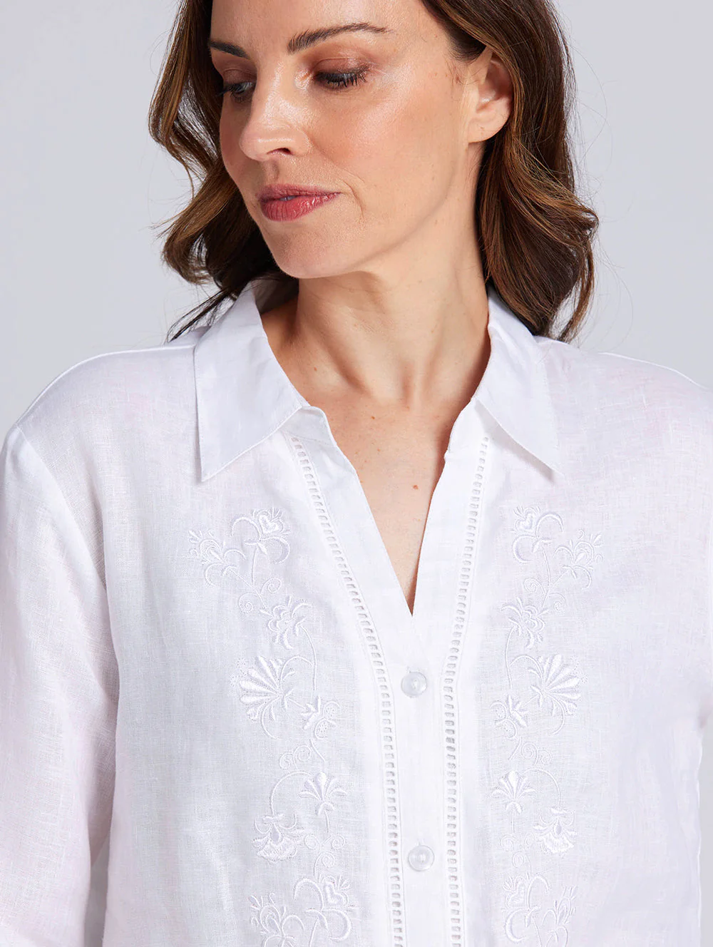 Niya Embroidered 3/4 Sleeve Shirt - Image 2