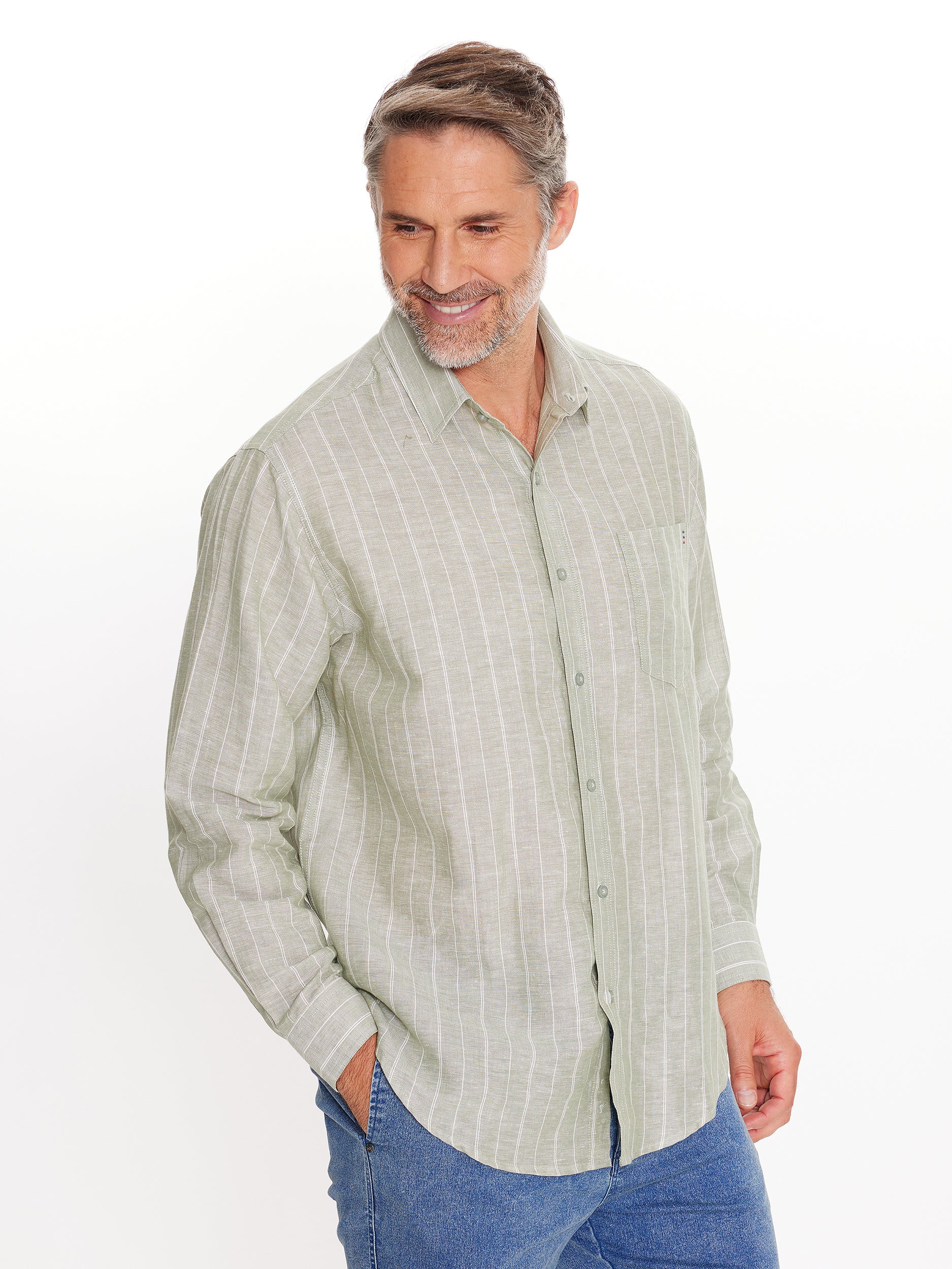 Provence Long Sleeve Linen Shirt - Image 2